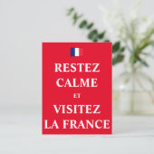 Bleibt ruhig und besucht Frankreich Postkarte (Stehend Vorderseite)