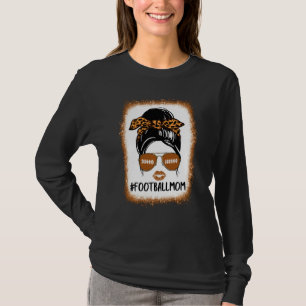 Bleiche Football Mama Leben mit Leopard und Messin T-Shirt