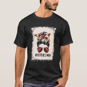 Bleiche Football Mama Leben mit Leopard und Messin T-Shirt