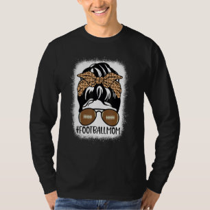 Bleiche Football Mama Leben mit Leopard und Messin T-Shirt