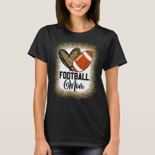 Bleiche Football Mama Leben mit Leopard und Messin T-Shirt