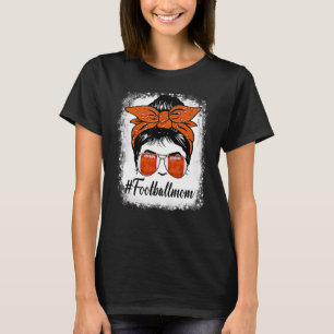 Bleiche Football Mama Leben mit Leopard und Messin T-Shirt