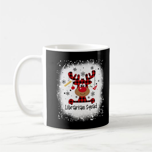 Bleiche Librarian Squad Reindeer Funny Christmas Kaffeetasse (Links)