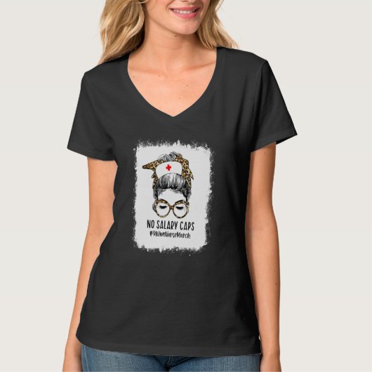 Bleichen keine Gehaltskaps Messy Bun Nurse United T-Shirt (Vorderseite)