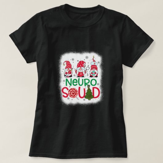 Bleichen Neuro Squad Gnomies Nurse Weihnachtskiefe T-Shirt (Design vorne)