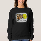 Bleichen Peace Liebe Softball Mama Leopard Druckmo Sweatshirt (Vorderseite)