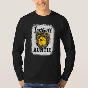 Bleichen Softball Tante Leopard Game Day Tante Mot T-Shirt