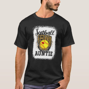 Bleichen Softball Tante Leopard Game Day Tante Mot T-Shirt
