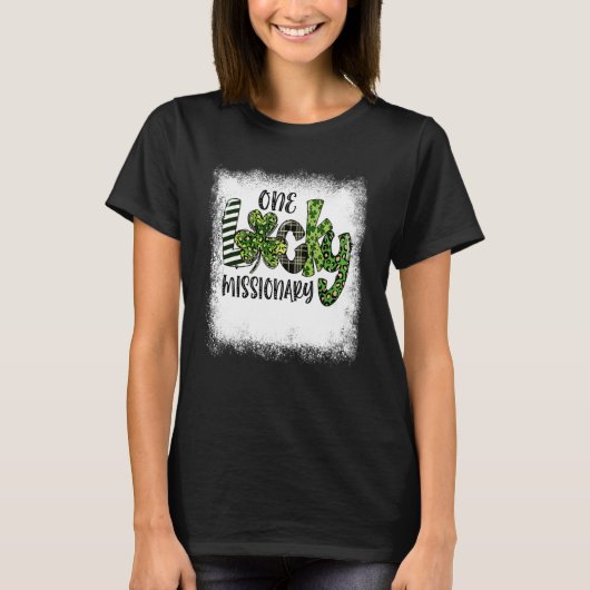 Bleichen St Patricks Day Leopard One Lucky Mission T-Shirt (Vorderseite)
