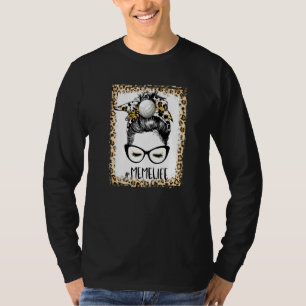Bleichen Volleyball Meme Messy Bun Game Day Mutter T-Shirt