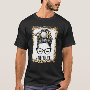 Bleichen Volleyball Meme Messy Bun Game Day Mutter T-Shirt