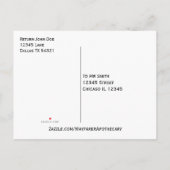 Bleichendes Schwarz-Silhouette-Monogramm-Foto Einladungspostkarte (Rückseite)