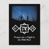 Bleichendes Schwarz-Silhouette-Monogramm-Foto Einladungspostkarte (Vorderseite)