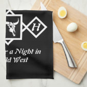 Bleichendes Schwarz-Silhouette-Monogramm-Foto Geschirrtuch (Viertel Falte)
