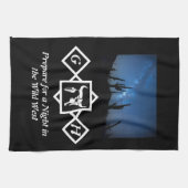 Bleichendes Schwarz-Silhouette-Monogramm-Foto Geschirrtuch (Horizontal)