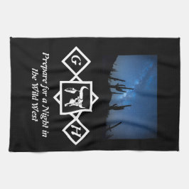 Bleichendes Schwarz-Silhouette-Monogramm-Foto Geschirrtuch