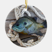 Bleichfische auf Dock und Seil Keramik Ornament (Vorne)