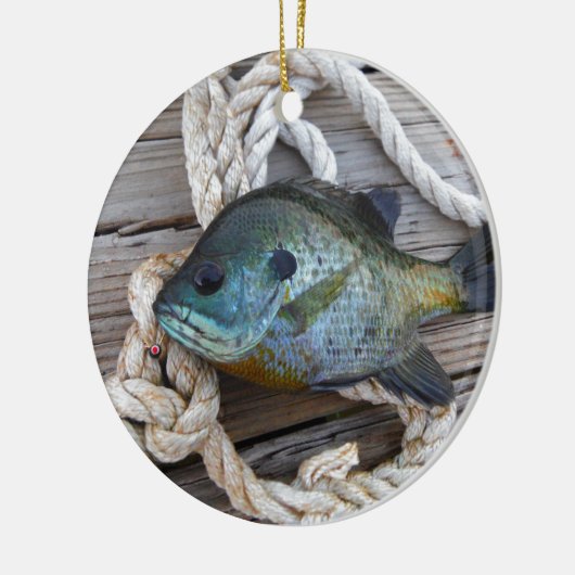 Bleichfische auf Dock und Seil Keramik Ornament (Links)