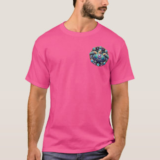 Bleichschildkröte Blauer Lila Aquamarines Gold T-Shirt