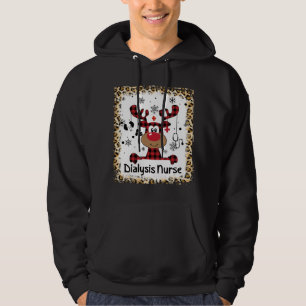 Bleichte Dialysis Nurse Life Rentierweihnacht Pa Hoodie
