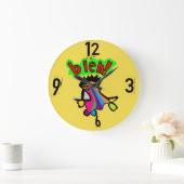 Bleichuhr erbrechen Regenbogen Große Wanduhr (Zuhause)