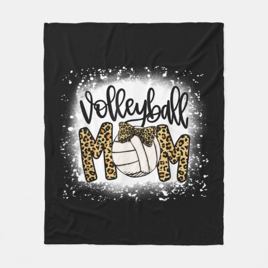 Bleichvolleyball Mama Leopard Fun Ball Mama Mothe Fleecedecke (Vorderseite)