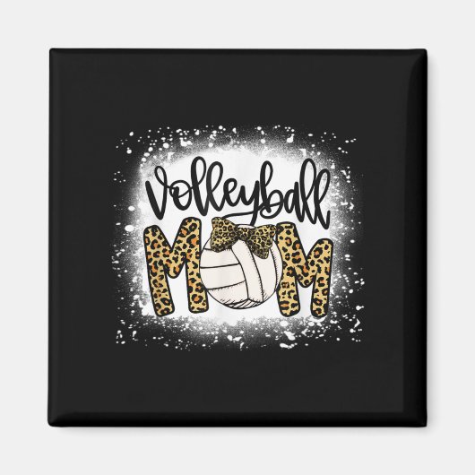 Bleichvolleyball Mama Leopard Fun Ball Mama Mothe Magnet (Vorne)
