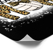 Bleichvolleyball Mama Leopard Fun Ball Mama Mothe Poster (Ecke)