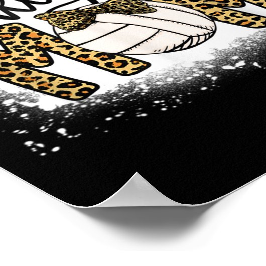 Bleichvolleyball Mama Leopard Fun Ball Mama Mothe Poster (Ecke)