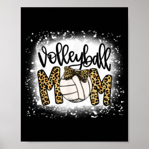 Bleichvolleyball Mama Leopard Fun Ball Mama Mothe Poster
