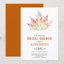 Bleidruckverbranntes orangefarbenes Brautparty der Einladung