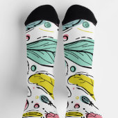 Bleifarben-Kunstmuster l Modernes, farbiges Weiß Socken (Oben)