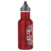 Bleiglas-Blumen Valentinstag Edelstahlflasche (Links)