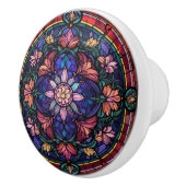Bleiglas-Blumendesign Keramikknauf (Rechts)