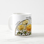 Bleiglas-Geburtsblume November Chrysantheme Kaffeetasse (Vorderseite Links)