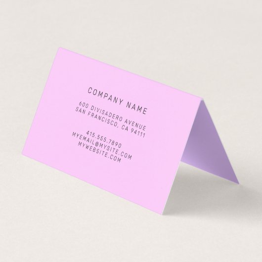 Bleiglas Pink Visitenkarten (Rückseite)