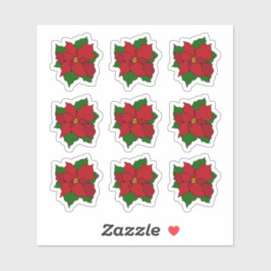 Bleiglas-Poinsettia Aufkleber