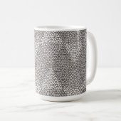 Bleiglas Silber Diamantmuster Kaffeetasse (VorderseiteRechts)