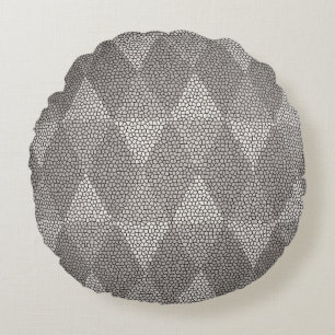 Bleiglas-Silber-Diamantmuster Rundes Kissen
