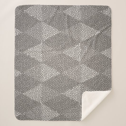 Bleiglas-Silber-Diamantmuster Sherpadecke (Vorderseite)
