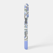 Bleiglas-Stil Blau Florale Personalisierte Name iPhone Hülle (Rechte Seite)