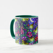Bleiglas-Stil Blumen Biene Kaffee Tasse (Vorderseite Links)
