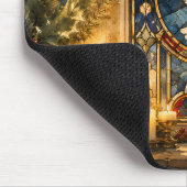 Bleiglas-Tauben-Christmas-Fenster Mousepad (Ecke)