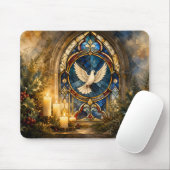 Bleiglas-Tauben-Christmas-Fenster Mousepad (Mit Mouse)