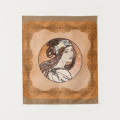 Bleiglasfenster von Alphonse Mucha Wandteppich (Vorderseite)