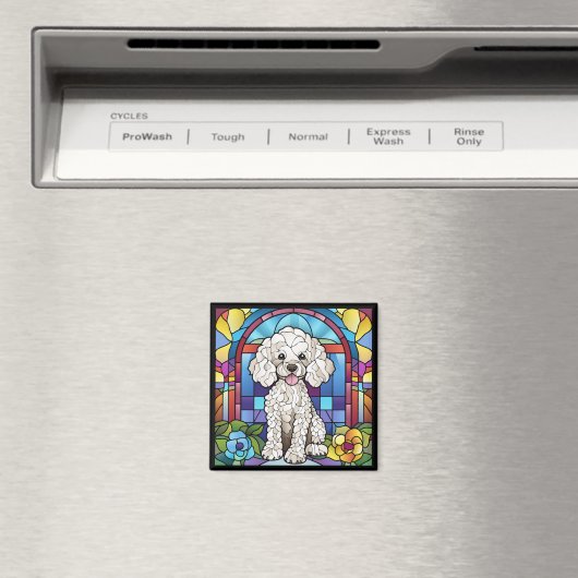 Bleiglass Style Poodle Magnet (In Situ (Geschirrspüler))