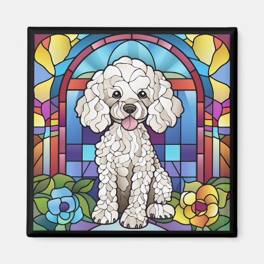 Bleiglass Style Poodle Magnet (Vorne)