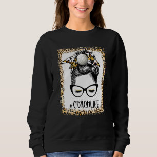 Bleihter Volleyball Coach Girl Messy Bun Game Day Sweatshirt