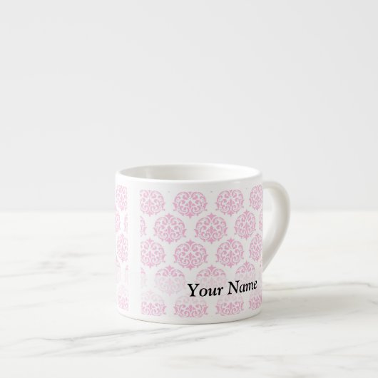 Bleirosa Damast Espressotasse (Vorderseite Rechts)
