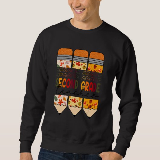 Bleistift 2. Klasse Lehrer Bleistift Fall Vibes Au Sweatshirt (Vorderseite)